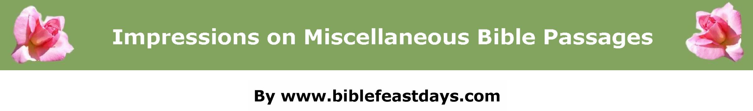 Impressions on Misc Bible Passages